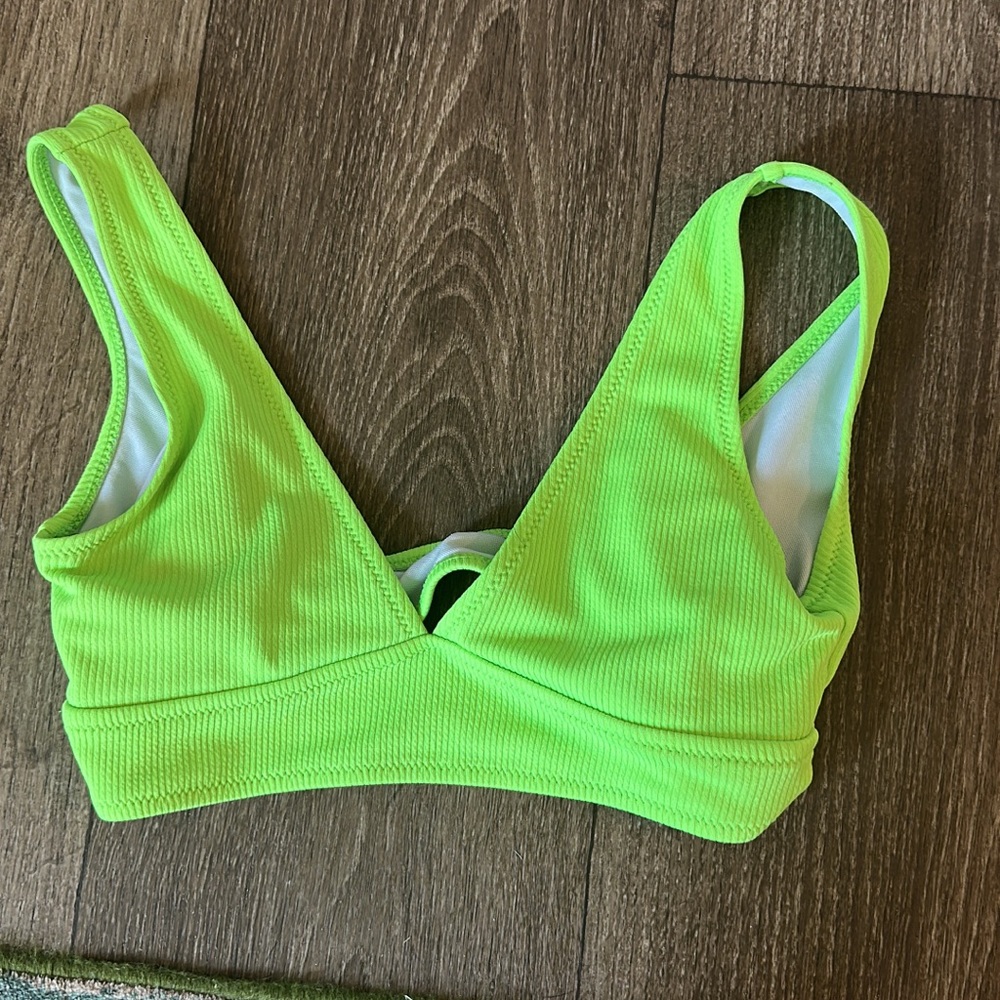 SHEIN Bright Lime Bikini Top